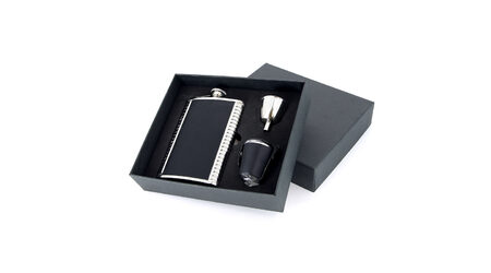 купите Подарочный набор: фляга походная для спиртного S.Quire 1508YGB, 3 стаканчика и воронка в Иркутске