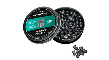 купите Свинцовые пульки для пневматики SnowPeak Round калибр 6.35 мм в Иркутске