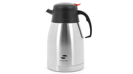 купите Термо-кофейник серебристый c чёрными вставками 1,5 л Stinger HY-CP301-1 в Иркутске