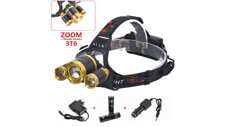 купите Светодиодный налобный фонарь Boruit HL-006 (Cree XML T6 + 2 Q5) 2200 люмен в Иркутске