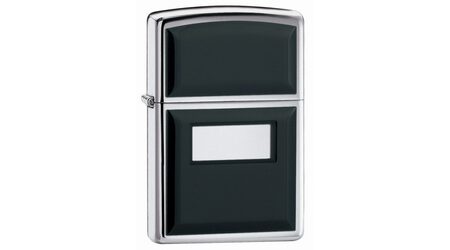 купите Зажигалка Zippo 355 Ultralite Black High Polish Chrome (зеркальный хром, накладки из черного пластика) в Иркутске